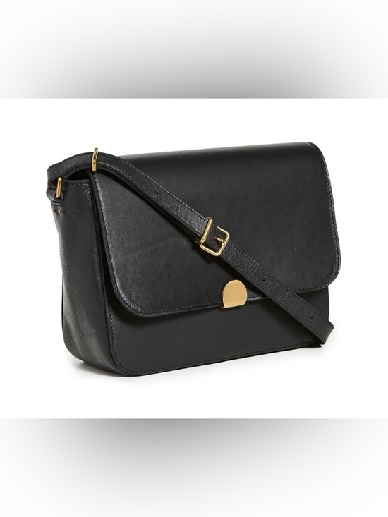 Madewell Handbags - ❤️ Madewell Black Leather Flap Crossbody Bag Gold Hardware Adjustable Strap